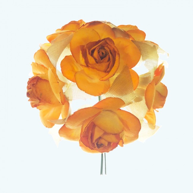 3" Diameter Paper Flower 6X12 | Orange